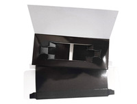 Boîte de parfum miniature en papier blanc et noir, carrée, pour voyage, huiles parfumées, emballage cadeau, échantillons en carton, boîtes personnalisées avec logo