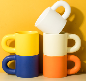 Mug à café en céramique à poignée épaisse avec logo imprimé, vente en gros, tasse à thé en porcelaine mignonne Pangpang, personnalisable pour cadeau promotionnel - Product Image 2