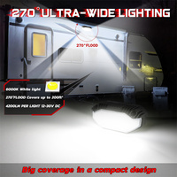 Lumière LED étanche 12V pour l'extérieur, le toit, le travail, le camping, le porche, pour les camping-cars, les remorques, les voyageurs, les camping-cars, les roues de 5e roues, les SUV, les camions