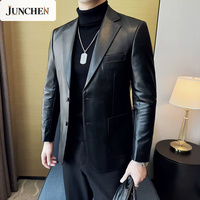 Blouson moto homme tendance coupe ajustée à boutonnage simple – Prêt à porter pour l'hiver