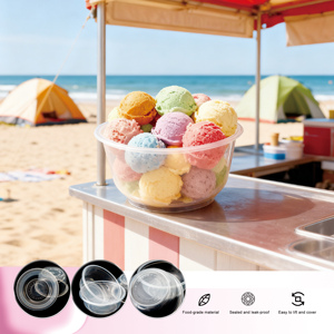 Tazones Desechables de Plástico para Postres, Tazones para Helado con Logotipo Personalizable y Embalaje en Blíster - Product Image 3