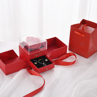Boîte en acrylique AYOYO, fleurs décoratives, roses préservées pour la Saint-Valentin, le Nouvel An, le mariage, Noël, boîte à bijoux avec fleurs éternelles
