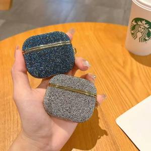 Ốp Tai nghe kim cương giả lấp lánh sang trọng cho Apple Airpods 1 2 3 <span class=keywords><strong>4</strong></span> Pro 2 Ốp bảo vệ chống sốc (màu xanh đậm) - Product Image 5