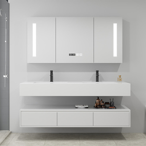 Mueble italiano <span class=keywords><strong>de</strong></span> lujo <span class=keywords><strong>de</strong></span> acero inoxidable 304, lavabo moderno, <span class=keywords><strong>tocador</strong></span> <span class=keywords><strong>de</strong></span> baño clásico <span class=keywords><strong>con</strong></span> lavabo Doble - Product Image 1