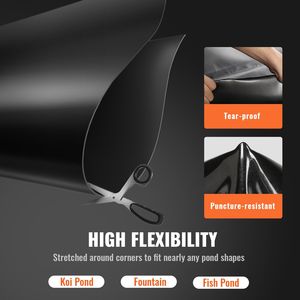 แผ่นซับน้ำลึก20x25ฟุตวัสดุ EPDM หนา45ล้านบาทตัดง่ายแผ่นเมมเบรนกันน้ำ underlayment สำหรับบ่อปลา KOI - Product Image 5