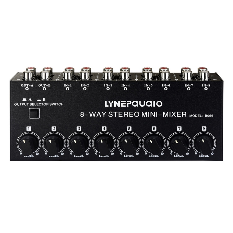 LYNEPAUAIO B066 Mini Stereo 8 kanal pasif mikser RCA taşınabilir