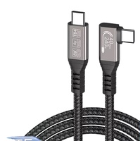TUTI Kabel Data USB4 Sudut 90 Derajat Kabel USB C-C Transmisi Video 8K60Hz Pengisian Cepat 240W Transfer Data 40Gbps
