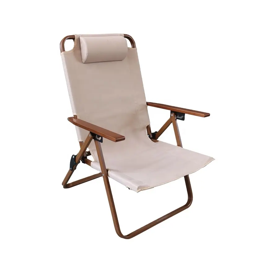 DC-6018T Wholesale High Quality French Metal Aluminum Position Ornaments Iron Deck Wooden Folding Event Garden Chair