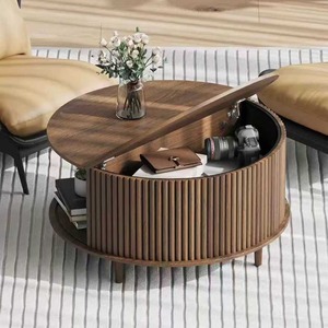 <span class=keywords><strong>Table</strong></span> <span class=keywords><strong>basse</strong></span> en bois massif de style <span class=keywords><strong>rétro</strong></span> et luxueux, <span class=keywords><strong>table</strong></span> à thé créative avec rangement pour les petits salons - Product Image 2