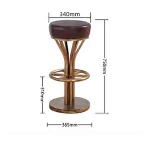 Tabouret de bar moderne en acier inoxydable réglable pour la maison, le salon ou l'hôtel, avec revêtement en cuir vintage pour une touche personnelle - Product Image 5