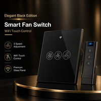 Ventilador de Techo Inteligente Chuyun con Wifi, Interruptor de Ventilador Inteligente Tuya con Wifi para UE y Reino Unido, con RF de 433 Mhz, Compatible con Alexa/Asistente de Google