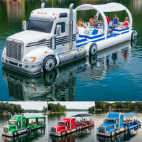 Sofá Flotante Inflable Resistente con Forma de Auto, Plataforma Flotante con Mesa y Asientos para Uso Comercial y Diversión al Aire Libre