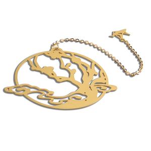 Marcapáginas Metálico Promocional Creativo con Forma de Árbol de Ciruelo Dorado, Esmalte Suave y Cadena - Product Image 5