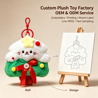 Porte-clés en peluche personnalisé pour sapin de Noël, adorable poupée en peluche, porte-clés OEM ODM, jouet en peluche personnalisé pour sac, pendentif de Noël
