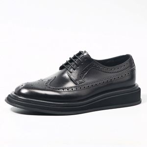 Chaussures en cuir véritable pour hommes, de luxe, de haute qualité, tendance, décontractées, à la mode, à semelle épaisse, légères, en vente - Product Image 4
