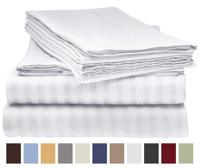 Drap Plat Personnalisé 100 % Coton 300 Fils/cm² Qualité Hôtelière à Rayures pour Hôtels Spa, Literie Jetable Fleurie de Noël