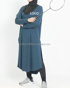 Abbigliamento Sportivo Willson a Maniche Lunghe con Spacchi Laterali per Donne Musulmane, Tunica da Allenamento Modesta e alla Moda - Product Image 3