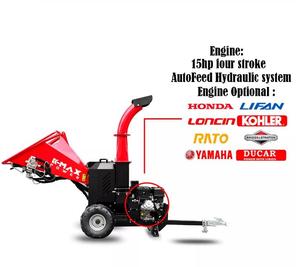 Trituradora de Madera de Alta Calidad con Certificación CE, Trituradora de Huertos con Doble Salida, Motor de 15hp, Trituradora de Ramas Forestales con Certificación CE - Product Image 1