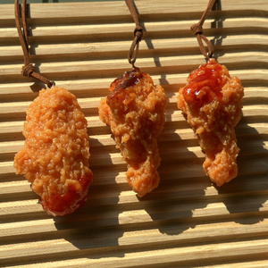 KI liangpeng : Décorations de voiture suspendues : cuisses de poulet frites, ailes, frites, pendentifs alimentaires, décorations pour rétroviseur de voiture, <span class=keywords><strong>inter</strong></span> - Product Image 2
