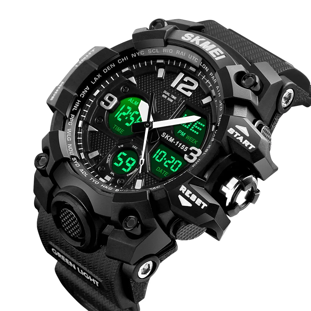 Skmei Top Cool Demin Black Analog Digital Boy Brand Wrist Watch Shockproof Watches For Men Luxury