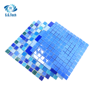 Chine eau couronne extérieure cristal verre mosaïque carreaux carrés en vert blanc bleu pour <span class=keywords><strong>piscine</strong></span> outils accessoires - Product Image 3