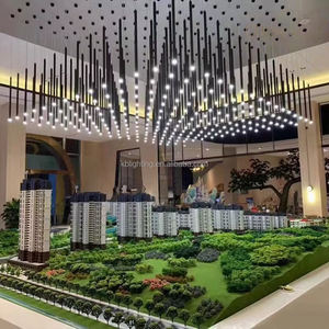 북유럽 스타일 현대 실내 장식 천장 매달려 빛 럭셔리 아크릴 라운드 긴 튜브 Led 샹들리에 조명 - Product Image 3