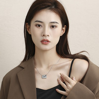 Bijoux en acier inoxydable plaqué or sans ternissement lettre d'amour personnalisée blancs enveloppe médaillon pendentif collier pour gravure au Laser