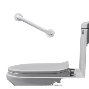 Pasamanos de acero inoxidable blanco, distancia entre centros de 30 cm, antideslizante, para baño, inodoro, discapacitados, ancianos, barandilla de seguridad para el hogar - Product Image 1