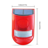 Lampu Taman Nirkabel dengan Sensor Gerak, Alarm Keamanan, Lampu Peringatan LED Strobo Darurat, Lampu Strobo Tenaga Surya untuk Luar Ruangan