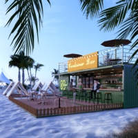Moderne 2 étages Mini Fitted bar Container Restaurant Food 20 pieds 40 pieds avec cuisine équipée Design Assembler