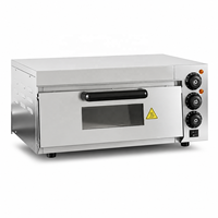Commerciële kleine elektrische pizzaoven van roestvrij staal, enkeldeks, 0-350°C ℃   Bakkerijoven 2000W voor gebruik in restaurantkeukens