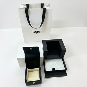 Estuche Cuadrado Negro para Reloj con Interior de Cuero Sintético y Cierre de Botón, Funda Protectora para Relojes de Lujo - Product Image 2