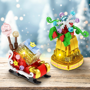 Cadeau de Noël bricolage 3D <span class=keywords><strong>Pluzz</strong></span> brique bloc ensemble éclairage ornement pour enfant éducatif ordinateur Table ou décoration murale - Product Image 5