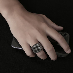 แหวนสตั๊ดเหล็กไทเทเนียมสำหรับผู้ชายรูปทรงลูกบอลจุดหมุดเรขาคณิตสไตล์พังก์เครื่องประดับฮิปฮอป SA1092 - Product Image 1