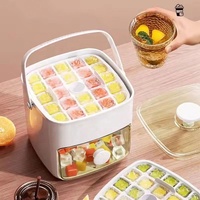 Glacière 2 en 1 avec poignée, pour la cuisine, le lait, l'eau, le jus, double couche, bac de stockage de glace