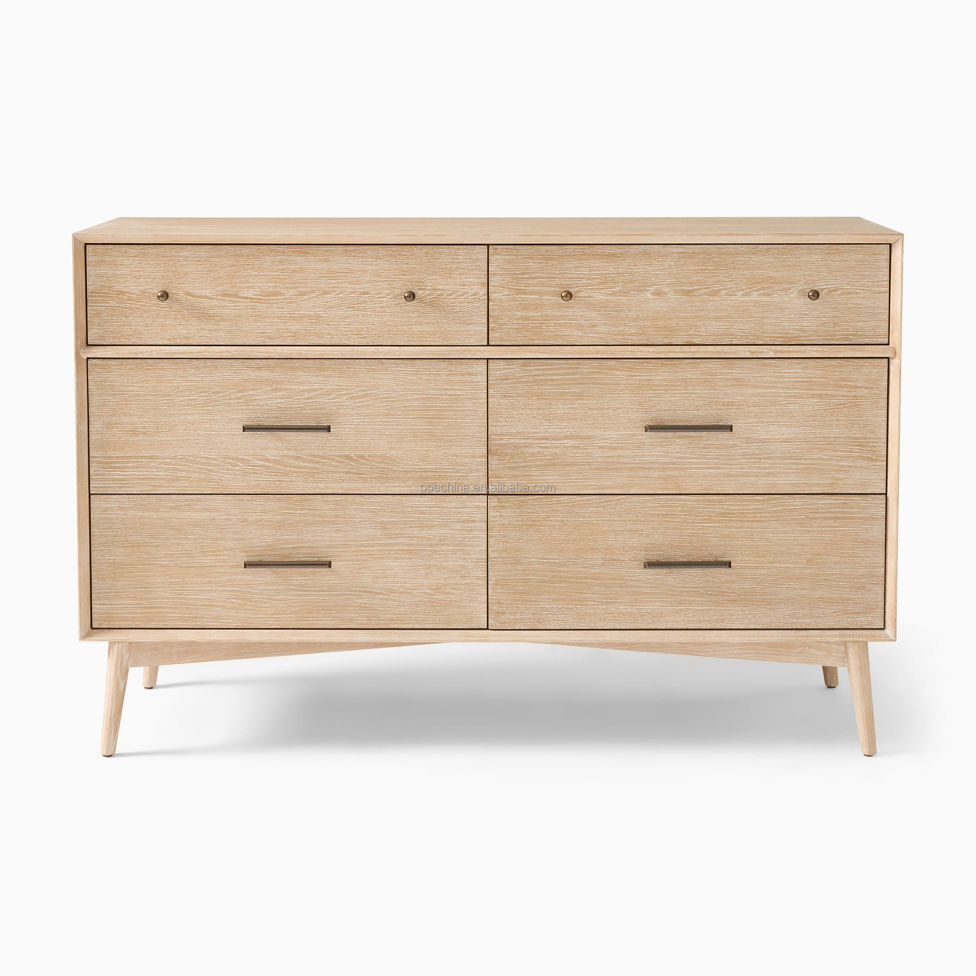 2024 Design Modern luxury oak wood dining sideboard solid wood cabinet 6-Drawer Dresser Porch ark with drawers