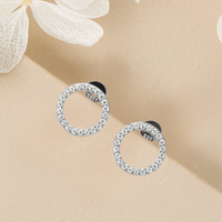 Fine 925 bijoux en argent classique plaqué or rond 1.3mm pleine GRA D couleur Moissanite diamant boucles d'oreilles pour femmes hommes