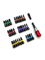 Jeu de 32 embouts de tournevis en acier S2, embouts magnétiques, tige hexagonale 1/4, kit d'accessoires pour visseuse à chocs, pour outils électriques