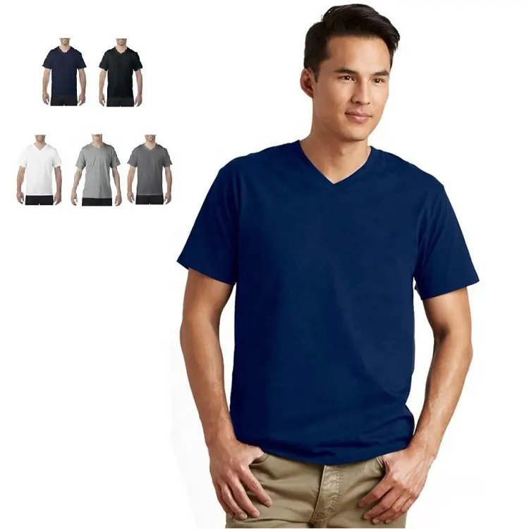 150gsm v neck high quality OEM logo custom EU big size plain 100% cotton men's women unisex short sleeve T-shirt t shirt