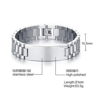 Trendy Jewelry 18K Gold Plated Stainless Steel Punk <b>Watch</b> Link Chain Blank Plate Bracelet for Men <b>Women</b> - Product Image 2