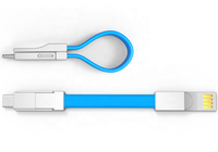 Porte-clés USB 3 en 1, lot de 10 pièces, cordon de chargement, multifonction