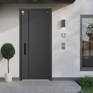 Portes d'entrée modernes en aluminium et acier à <span class=keywords><strong>prix</strong></span> abordable, résistantes à l'humidité, insonorisées, surface finie, pour appartements - Product Image 3