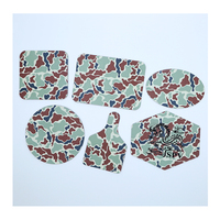 Patch de chapeau en cuir PU avec logo camouflage, dos en cuir laserable, avec adhésif, pour enfants - unisexe