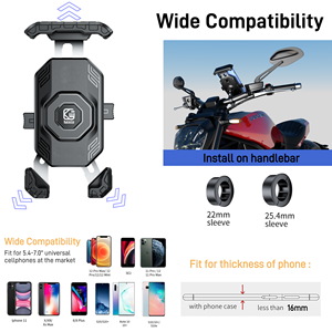 ที่ยึดโทรศัพท์มือถือสำหรับมอเตอร์ไซค์ พร้อมระบบล็อคอัตโนมัติด้วยปุ่มเดียว ที่ยึดสมาร์ทโฟนสำหรับจักรยานที่ทนทาน พร้อมระบบล็อคความเร็วสูงที่ปลอดภัย - Product Image 6