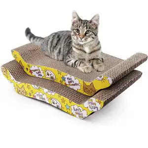 Самый популярный изящный внешний вид кошка картонная игрушка Когтеточка сменный гофрированный картон