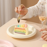 Assiettes de petit-déjeuner, plats à gratin et plateaux de cuisson en céramique solide de style macaron à deux poignées, série Candy, design moderne et minimaliste