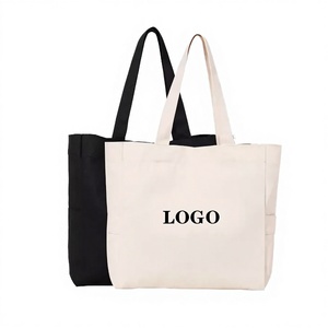 Extra Large Zipper Closure Shopping <b>Bags</b> Wholesale Plain Organic Reusable <b>Foldable</b> Custom Design Print Canvas Tote <b>Bag</b> - Product Image 2
