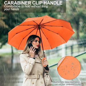 Parapluie Portable Compact à 8 côtes à fermeture automatique pour hommes femmes <span class=keywords><strong>roman</strong></span> mousqueton poignée coupe-vent petit parapluie pliant - Product Image 5