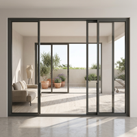 Porte coulissante en verre moderne en alliage d'aluminium sur mesure Lolands, double vitrage, verre trempé, isolation phonique