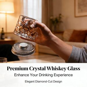 Base de verre à whisky rotative personnalisable faite à la main, rotation à 360 degrés, sans BPA, compatible lave-vaisselle, pour Scotch, Cocktail, <span class=keywords><strong>Rhum</strong></span> - Product Image 6